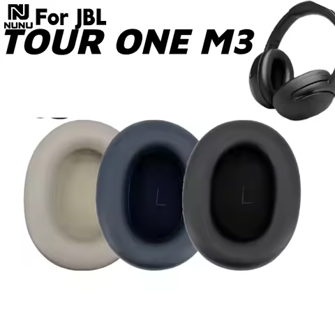 NUNU Replacement Soft Memory Foam Protein Leather Ear Pads With Buckle For JBL TOUR ONE M3 Headphone