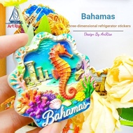[Three-Dimensional Refrigerator Stickers] Bajama Seahorse Historical Sites Coral Magnetic Stickers