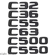 Night knight Modified Digital Alphabet Black and Silver C32 C36 C55 C63 C500 C550 ABS Car Rear Stick