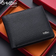 Goldlion Mens Wallet Genuine Lambskin Vertical Style Multi-Card Slot Business OL Pure Color New 2023