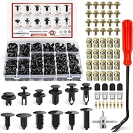 355PCS Car Bumper Retainer Clips Plastic Rivets Fasteners Push Retainer Kit Engine Splash Guard M6 B