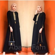 Terapik Abaya Hitam Turkey Gamis Wanita Maxi Dress Arab Saudi Bordir
