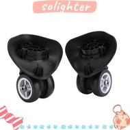 SOLIGHTER 1Pair Luggage Wheel Replacement, PVC Black Suitcase Wheel, Durable Swivel Casters Trolley 