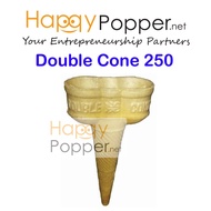 Happypopper Kon Aiskrim kon Ice Cream Twins Cone Double 250 pcs 1 ctn IC-C0004