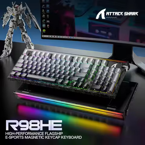 ATTACK SHARK R98HE 8000Hz Hall Effect Gaming Keyboard 0.005mm Rapid Trigger 98% Layout 3.4mm Actuati