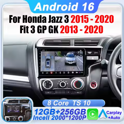 Android For Honda Jazz 3 2015 - 2020 Fit 3 GP GK 2013 - 2020 Wireless Carplay Android Auto Autoradio