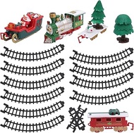 Toyvian Christmas Train Set with Snowman Electric Train Toy Set Steam Train for Christmas Tree Railway Tracks Kids Toy Train Gifts for Boys Girls Toddlers