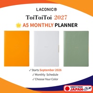 Laconic ToiToiToi Monthly Planner 2027 A5 September 2026 Start Japan