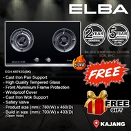 ELBA EGH-K8742G(BK)/8822 5.0kW 2 Burner Built In Glass Hob / Glass Stove Built in Hob w Safety Valve