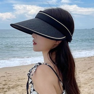Uniqlo 2023 New Sunscreen Sun Hat Women's Air Top New Face Covering Summer Straw Sun Hat Anti-ultraviolet Cycling Anti-Blowing Anti-UV Protection