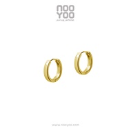 NooYoo ต่างหูสำหรับผิวแพ้ง่าย Hoop Plain Surgical Steel รุ่นห่วงใหญ่ (สีเงิน/สีทอง)