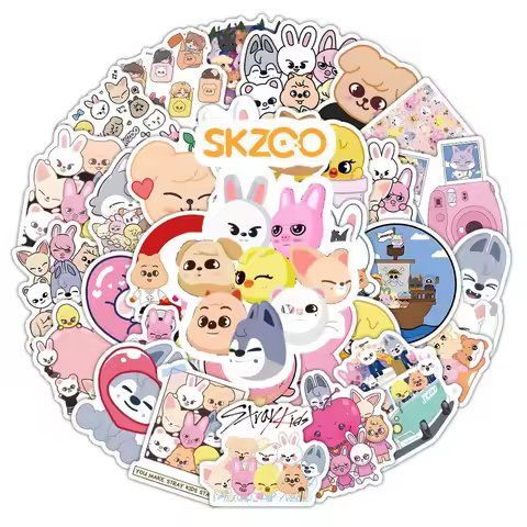 50 Skzoo Stickers Cartoon Fun Straykids Animal Decorative Desktop Mobile Phone Handbooks Waterproof 