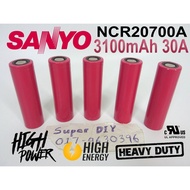 Sanyo NCR 20700A 3100mAh 20700 3.7V 4.2V lithium ion li-ion Rechargeable High Drain torch light LED 