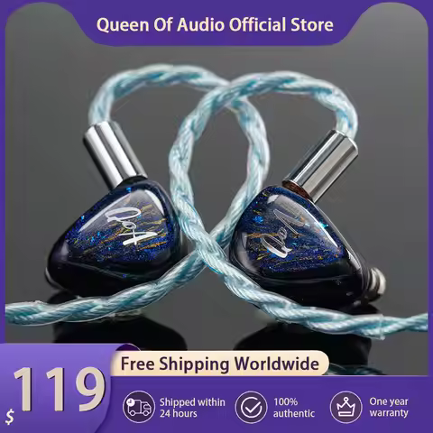 New QoA Cloud Scape Headphone 1 Dynamic + 1 Planar In Ear Earphone With 3.5mm 4.4mm Plug Earbuds HiF