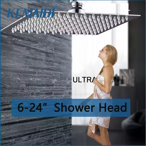 KEMAIDI 6-24 Inch Shower Head Stainless Steel Rainfall Shower Head for Bathroom Shower Systerm Top S