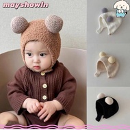 MAYSHOWLN Baby Knit Hat, With Windproof Ball Beanie, Cute Warm Ear Protection Hats C7O8