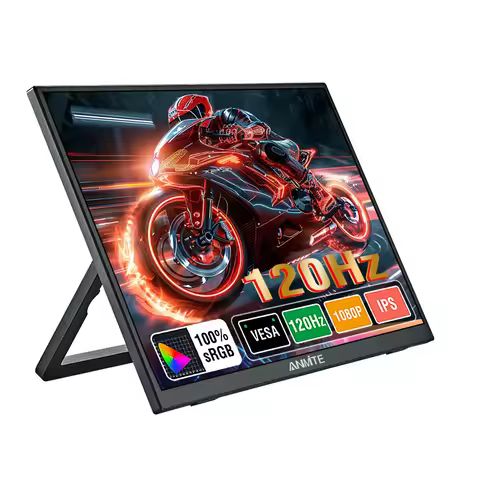 Anmite 23.8 inch Portable Monitor 120Hz RGB100% With VESA Hole & Back bracket Laptop Extended Displa