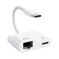 1 PCS USB C to Ethernet Adapter with PD 60W Charger USB Type C to RJ45 Gigabit Ethernet LAN Adapter