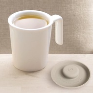 無染純白親親馬克杯+矽膠杯蓋 -P+L杯組(台灣製可微波烤箱)