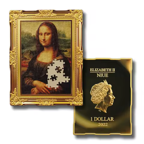 2022 Niue 1 Dollar Mona Lisa 1g .999 silver + 60g copper Coin