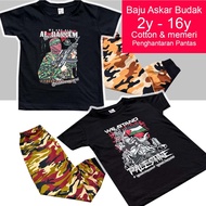 Askar camo Shirt Budak Camouflage Kid Tshirts Baju  Budak Unisex , Baju Tidur, Baju Budak Selesa, ar