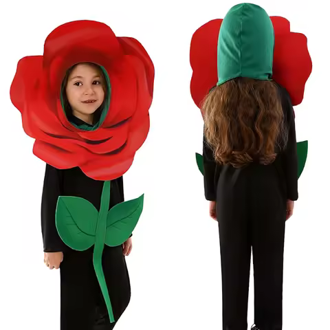 Fantasia Rose Flower Cosplay Girls Boys Clothing Campus Stage Disfraz Costume Teen 6 to 14 Years Hal
