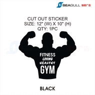 Gym Sticker Gym Motivation Quote Health Live Style Decoration Vinyl Wall Decal Fitness Room Boxing G
