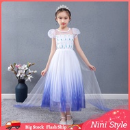 Dress For Kids Girl Frozen 2 Elsa Princess Costume Summer Baby Clothes Dresses Snow Queen Snowflake Costumes Wig Crown Accessories For Kid Girls Children Clothing