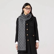 914intheair精品代購『已出售可代購全新』古馳Gucci提花GG logo灰色雙面圍巾