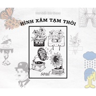 Temporary Tattoo [All You Need Is New Tattoos] - Two Posters Store Hours. Music, Flowers and Leaves 