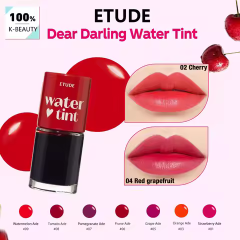ETUDE Dear Darling Water Tint,Non-Sticky & Breathable,Watercolor-Like Sheer Finish,Korean Cosmetic,K