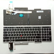 US Layout Laptop keyboard for Lenovo ThinkPad E580 E590 L580 L590 T590 with point with backlit Silve