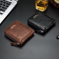 [Cc wallet] New Vintage Short Mens Wallet High Quality Business Purses Retro Small Leather Wallet Men Luxury Card Holder Zipper Coin Purs