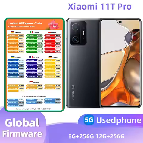 Xiaomi 11T Pro 5g CPU Snapdragon 888 Android 6.67 inches RAM 8GB ROM 256GB 108MP Camera Used phone