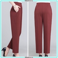 M-3XL Pants Women Korean Style High Waist Casual Vintage High Flexibility Straight Cut Loose Long Pants Celana Seluar
