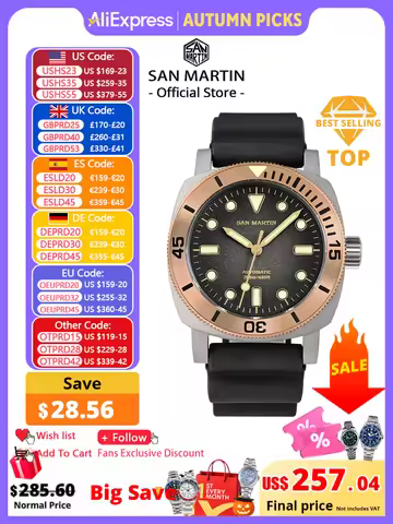 San Martin 42mm Retro Titanium Diver Watch NH35 Automatic Men Mechanical Watches Bronze Bezel Sapphi
