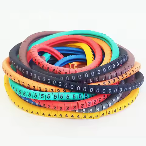 PVC cable marker EC-0 EC-1 Cable Wire Marker Number 0 to 9 Cable Size 1.5 sqmm yellow color PVC cabl