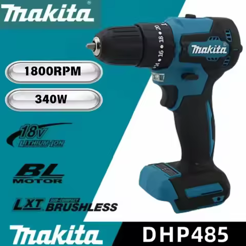 MAKITA DHP487 18V LXT Brushless Cordless Impact Drill Motor Compact Hammer Driver Rechargeable Screw