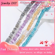 💖Jewelry DIY Accessories💖Natural Gray Moonstone Blue Apatite Amethyst Loose Bead String DIY Bracelet