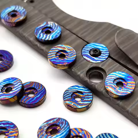 Knife Accessory Titanium Damascus Pattern Lockbar Stabilizer Push Screw For Strider SMF SNG Rick Hin
