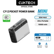 【3C Certification】CUKTECH Mini Powerbank 10000mAh 30W Max Fastcharging Powerbank iP16/15/14