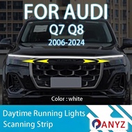 FOR AUDI Q7 Q8 2006-2024 New upgrade LED Daytime Running Light Scan Starting Car Hood DRL Guide Deco