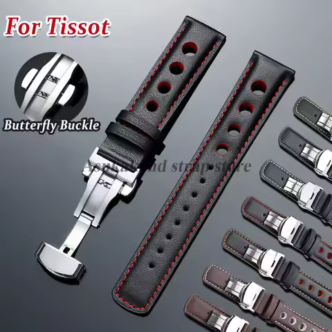 Genuine leather Watch Bands For Tissot 1853 T91 Motorsport Series PRS516 T044 Watch Strap 20mm Breat