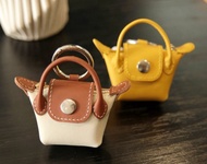 AirPods耳機收納套 手工真皮耳機包 mini餃子包包掛飾 元寶包