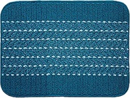 OKA Good Foot Feel Easy to Wash Kitchen Mat, Herringbone, Navy, Approx. 17.7 x 23.6 inches (45 x 60 