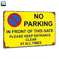 CIFbuy 1pc No Parking Gate Sign Metal Plaque 8x12in Durable Iron Plate Art Home Decor Kitchen Bar Re