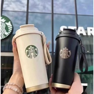 Ins Starbucks 473ml Same Style Thermos Cup 316 Stainless Steel Double Drinking Straw Cup High-Value 
