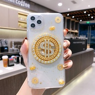 ¤ Funny Creative 3D Dollar Spinner USD Money Wheel Rhinestone Diamond Gold Rich Lucky Case Cover Cas