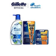 [Sub-Zero Grooming Kit] Gillette Fusion Proglide 2S Cart + Razor + Head and Shoulder Shampoo 630Ml S