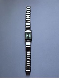 SEKONDA 銀色長方形淺綠色錶面銀色錶帶手錶